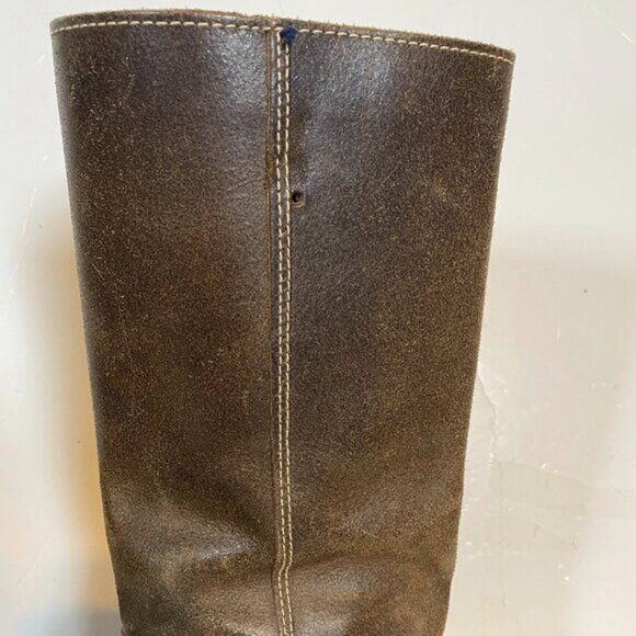 Markee Made in Italy Distressed Brown Leather Women's Knee-High Boots Size 7 - Picture 8 of 16